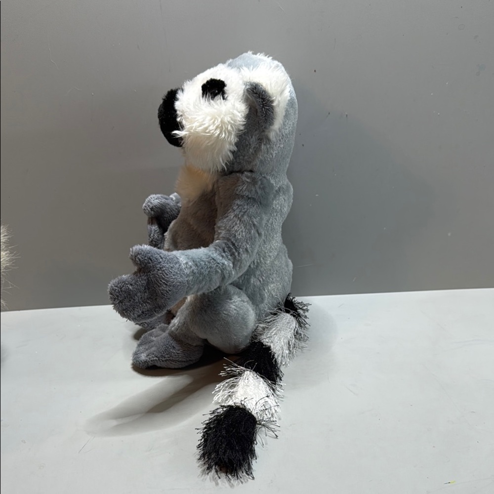 GANZ Gray and Cream Stuffed Lemur and Hedgehog Set - Picture 2 of 10